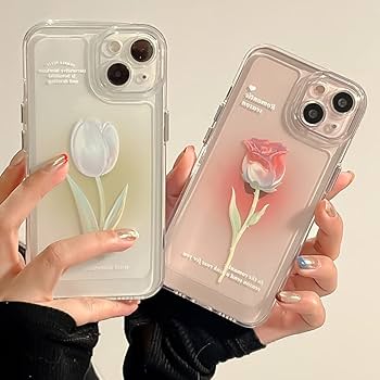 Amazon.com: Casechics Compatible with iPhone Case,Cute Tulip Rose