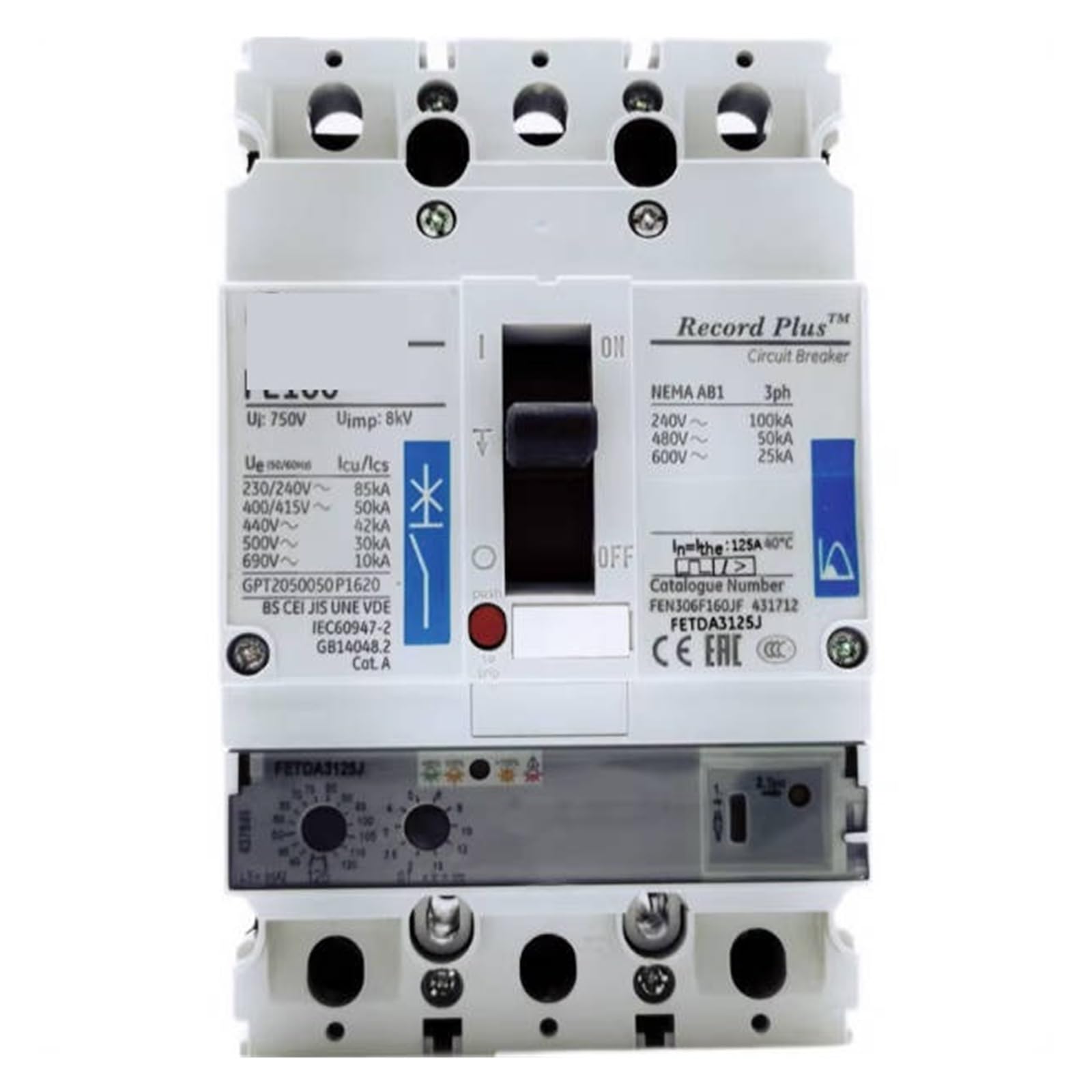 Interruttore automatico scatolato FEN37DA125JF 3P 125A for Industrial Original