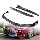 HK5 5pcs Combo Front Bumper Body Kit Lip + Side Skirt Extensions Diffuser Compatible with 2019-2023 Lexus ES300H ES350 2020 2021 2022 (Painted Carbon)