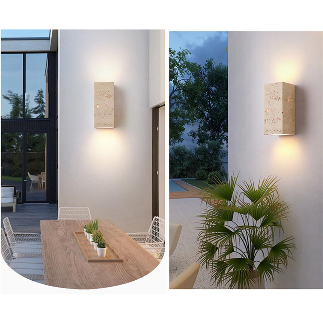 Aplique de Pared Estilo nórdico Arriba y Abajo travertino Interior cableado Iluminación for Dormitorio Cocina Pasillo Montaje en Mediados Siglo Foco