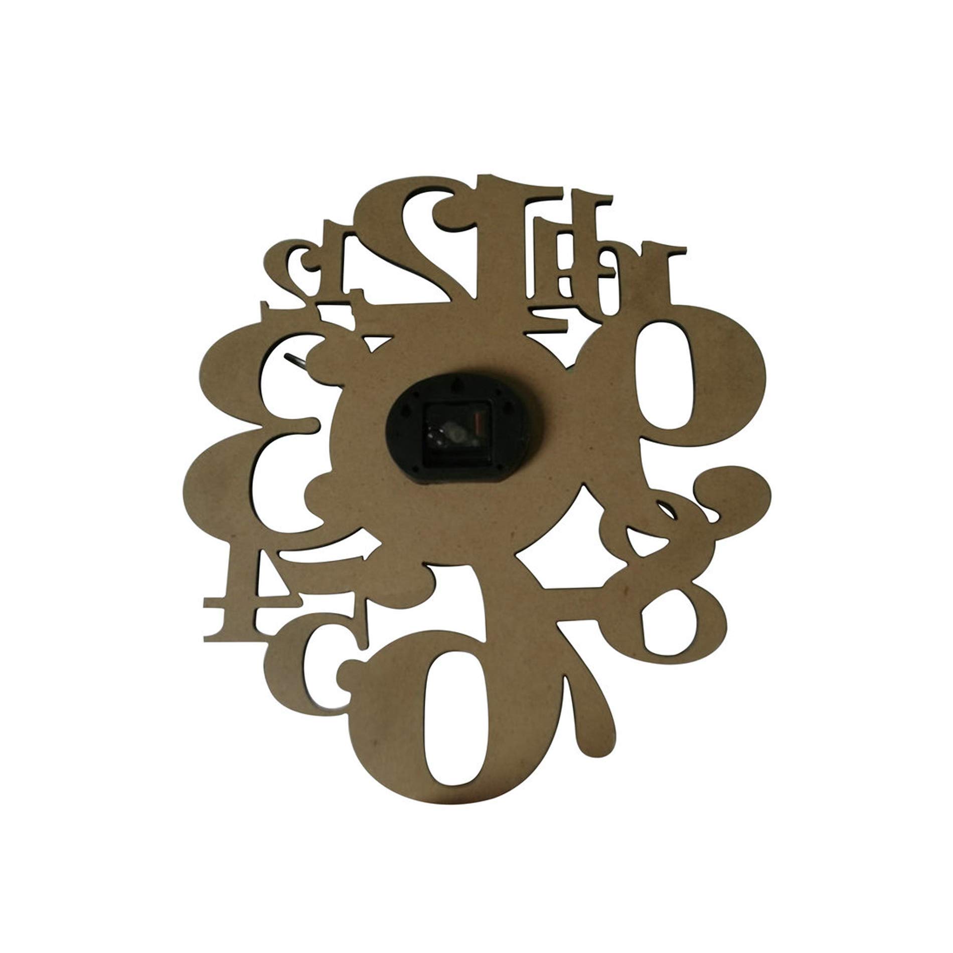 Rebecca Mobili Reloj De Pared, Relojes Decorativos, Negro, Madera MDF, Estilo Contemporáneo, Analógico, Salón - Medidas: 55 x 50 x 4,5 cm (A x AN x FON) - Art. RE6571