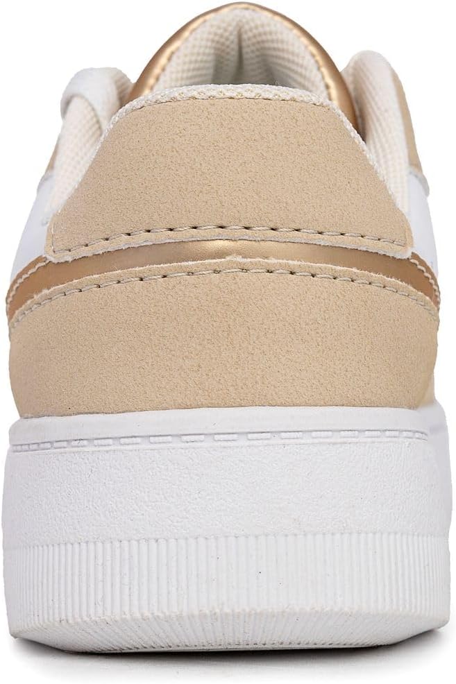 Nautica Kids Platform Sneakers, Youth Casual Lace-Up Athletic Shoes with Cushioned Footbed and Durable Outsole, Little Kid/Big Kid
