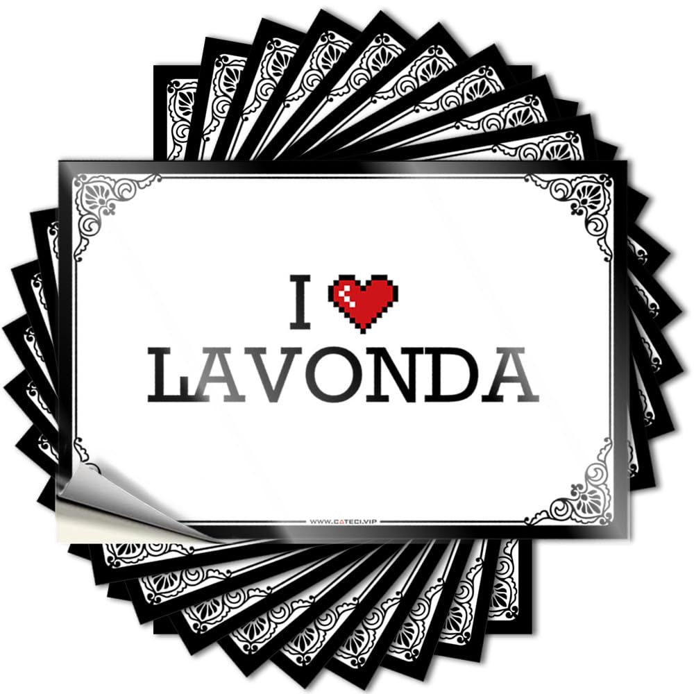I Love Lavonda Lettering Sticker Necessities Self Adhesive | Vintage Bumper Vinyl Sticker Pack for Adulting(12X18CM)