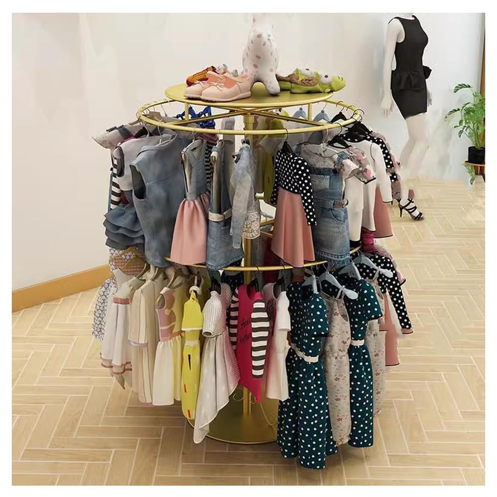 Perchero giratorio de 360°, perchero de pie con adorno para organización de ropa y accesorios