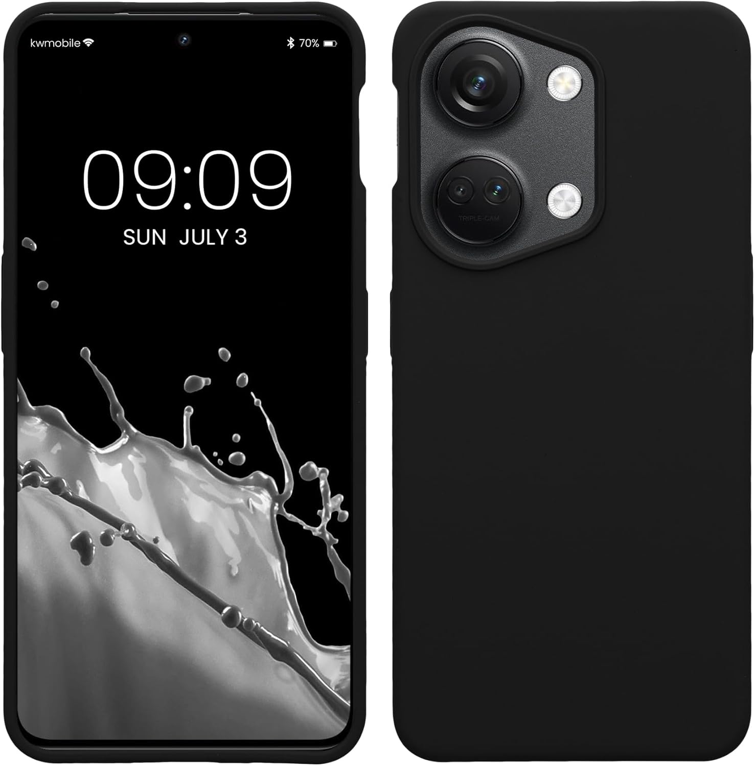 Product image of kwmobile Cover per OnePlus Nord 3 5G Custodia - Back Case per Smartphone in Silicone TPU - Protezione Gommata - nero