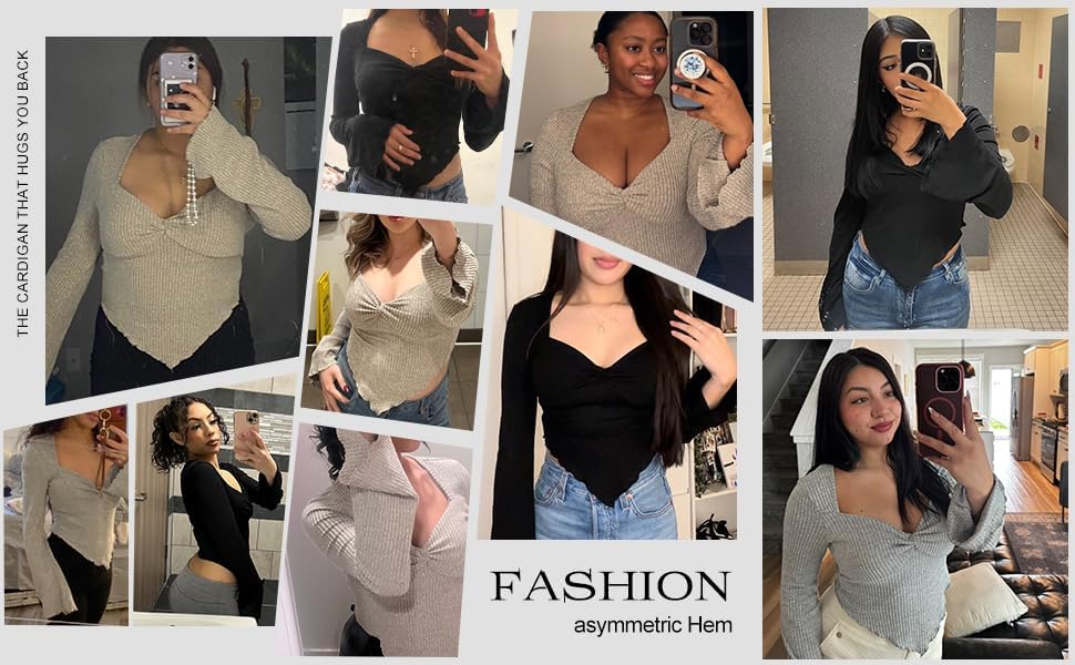 Womens Pullover Sweaters Dressy Casual Sexy Long Sleeve Tops for Woman Trendy Date Night Outfit Fall Slimming Tops - Image 6