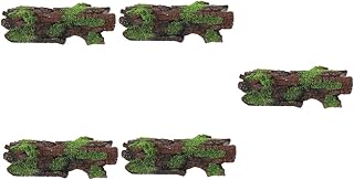 Didiseaon Casa De Esconderijo Para Répteis 5 Peças Ornamento De Tronco De Árvore Oco Caverna Répteis Leopardo Gecko Esconder Répteis Esconder Caverna Recipiente De Vidro