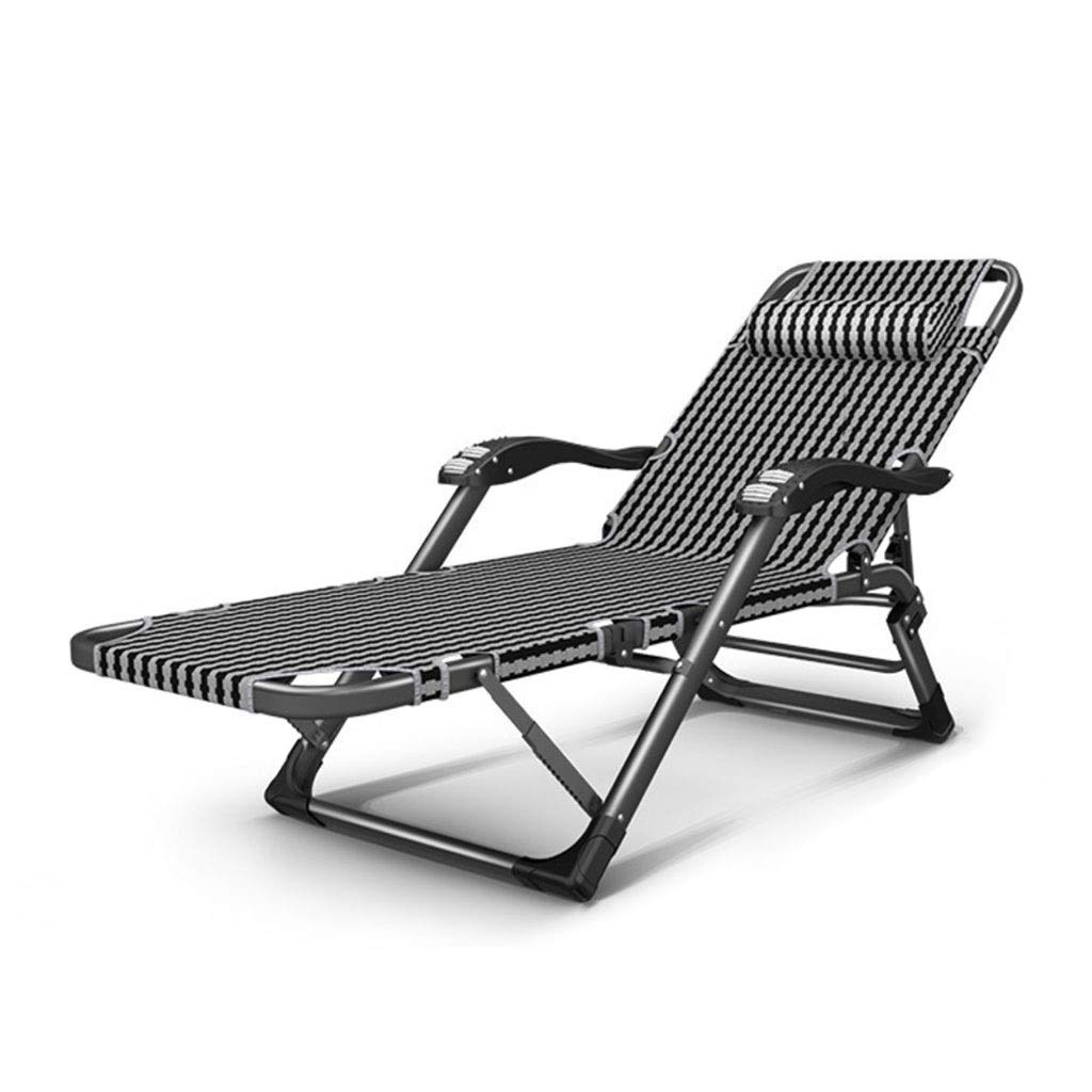 Chaise longue de jardin confortable en métal solide transat pliable de balcon