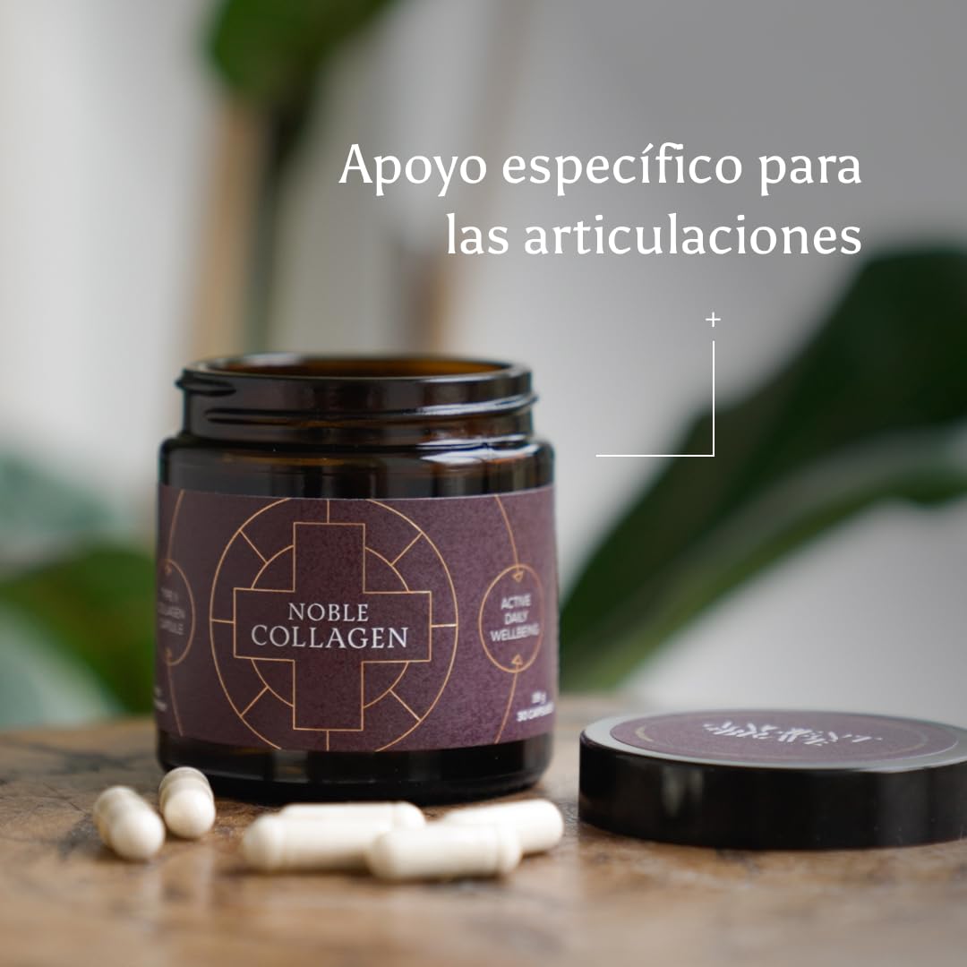Ancient + Brave Noble Collagen | 30 Cápsulas | 30 Días | Colágeno Tipo II | Colágeno Tipo II con Vitamina C, Boswellia Serrata y Manganeso, clave para articulaciones y movilidad. Libre de gluten y soja