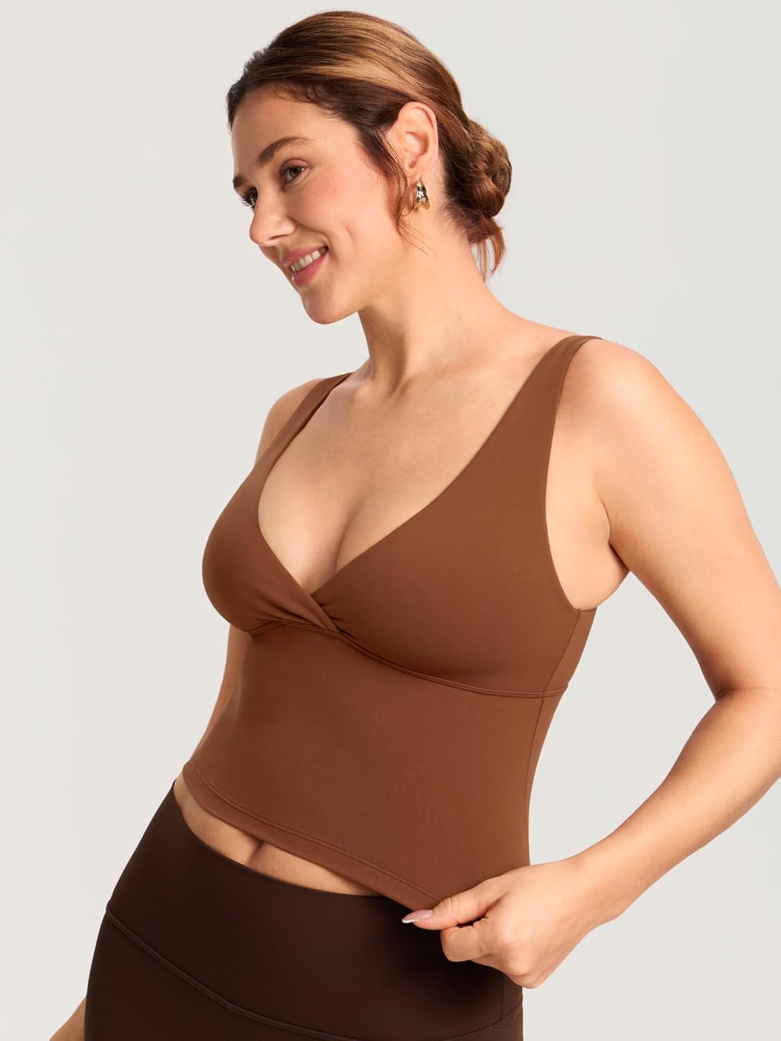 MOMANDA Crossover Nursing Bras for Breastfeeding Sleeveless Maternity Workout Nursing Crop Tank Tops - Image 3