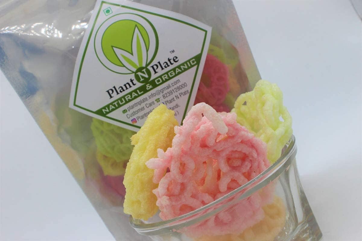 Fryums Tasty Sago Jalebi Ready to Fry Tasty Homemade 3D Fryums Papad Snack Chips… 200 Gram