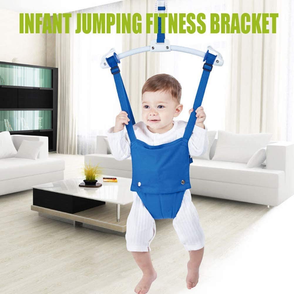 XIAOXIA Bébé Porte Jumper, Bébé Exerciseur avec Porte Clamp, Bounce Ressort, Longueur Réglable Swing Hanging Bébé Jump Bouncer pour Nourrisson Enfant en Bas Âge 6-24 Mois,Rose