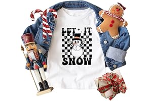 Personalized Name Christmas Kids T-shirt, Let It Snow Holiday Shirt