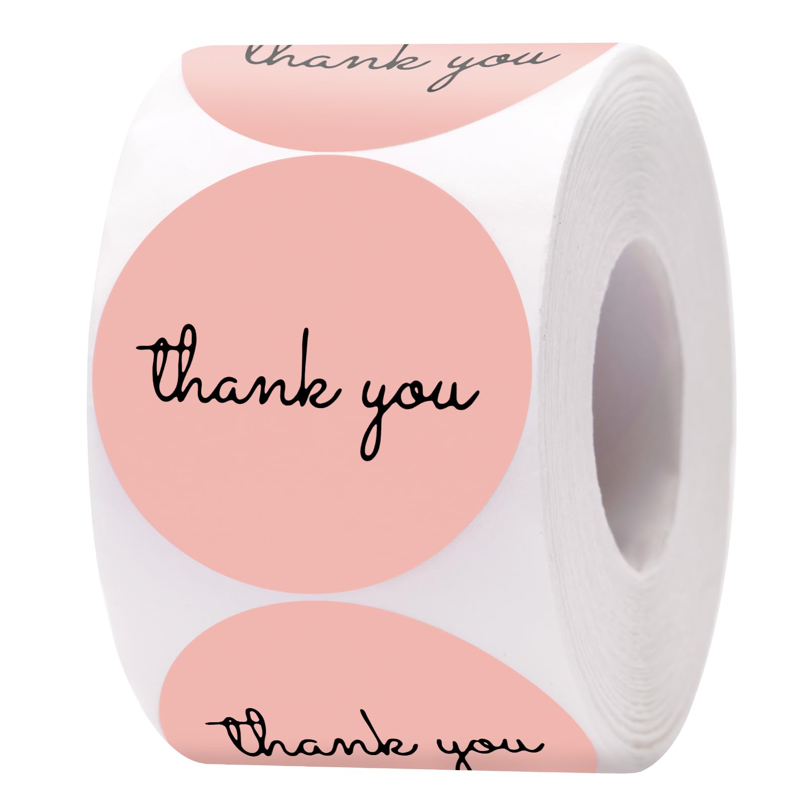 joycraft 500 Pcs Thank You Stickers, 1.5 inch Pink Thank You Stickers for Small Business, Paper Self-Adhesive Labels, Round Gift Labels for Gift