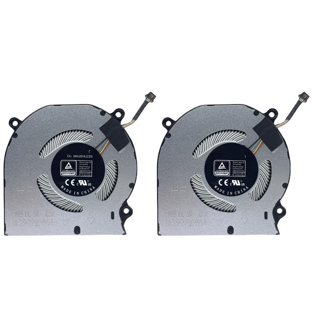 Facile à remplacer Ventilateur de Refroidissement pour Ordinateur Portable Huawei, pour MateBook 14s HKD-W56 W76 5V, 4 Broches, Fils(2 PCS)