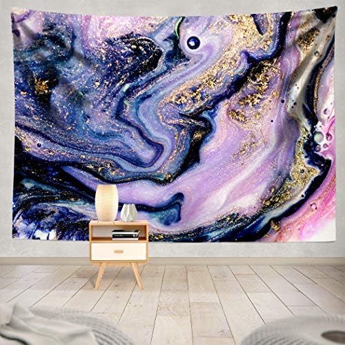Soopat Tapestry Polyester Fabric Art Gold Natural Luxury Gouache Wall Hanging Tapestry Decorations Bedroom Living Room Dorm 80X60 Inch