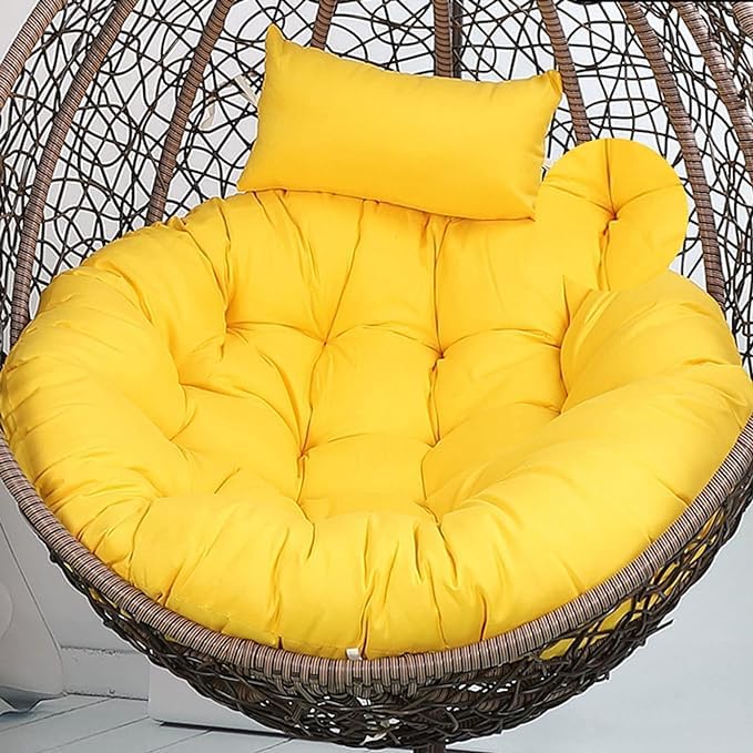 Coussin de chaise suspendu 105x105 jaune pour balançoire œuf extérieur
