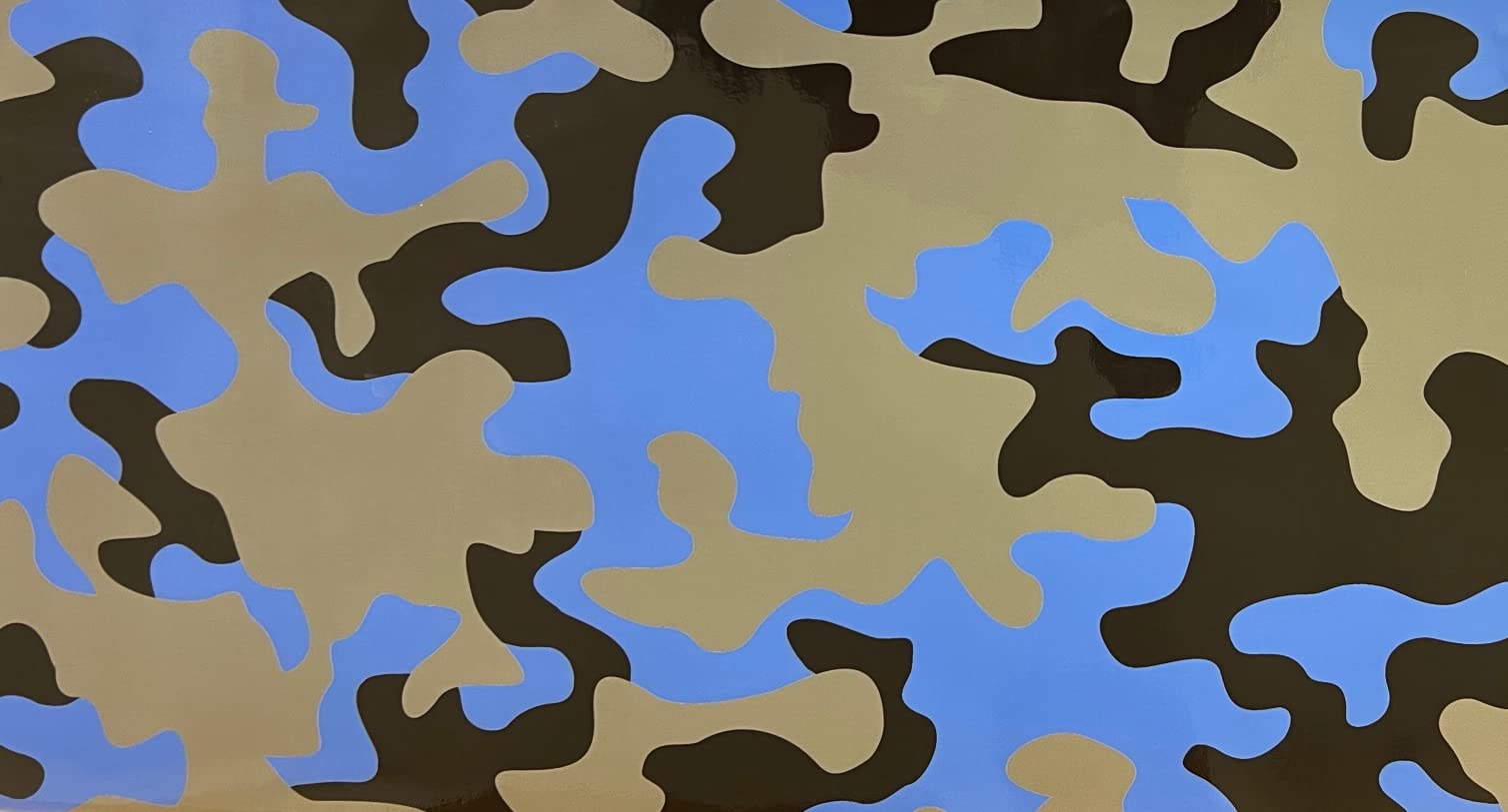 Camo Gloss Camouflage Car Vinyl Film Wrap Decal Sticker Waterproof Air Bubble Free DIY (120"X60" (10FT X 5FT), Blue, Black, Gray)
