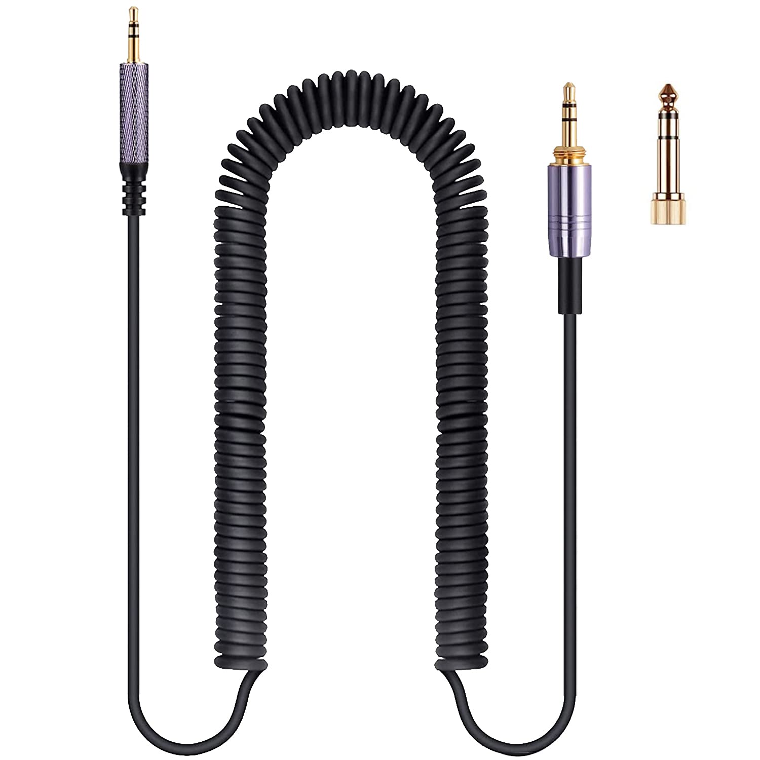 FAAEAL QC35 Coiled Audio Cable Replacement for Bose QC45(QuietComfort 45) NC700,AKG Y55BT Y55 Headphones, 2.5mm to 3.5mm(1/8”) Extension Aux Cord with 6.35mm (1/4") Adapter(4.2ft-14ft)-image-33