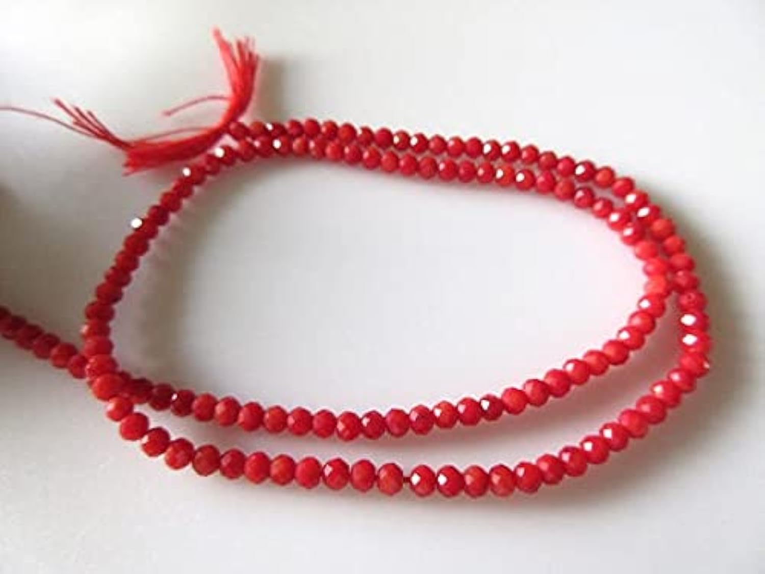 Perles corail 3mm rondelles facettées LKBEADS sans défaut de taille pour enfilage facile