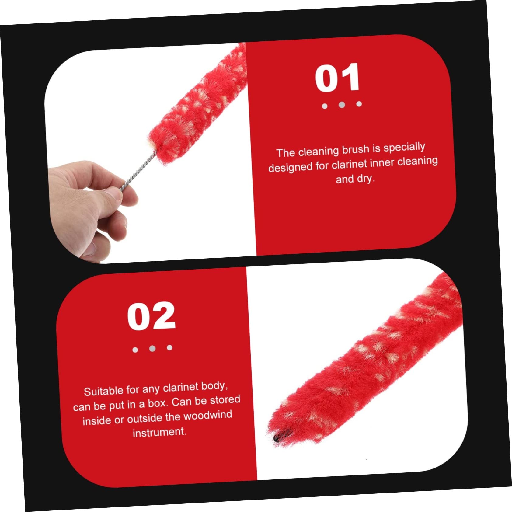 JOINPAYA Musical Instrument Cleaning Brush Set Clarinet Brush Cleaner for Flute Woodwind Instrument Cleaning Swabs Random Color