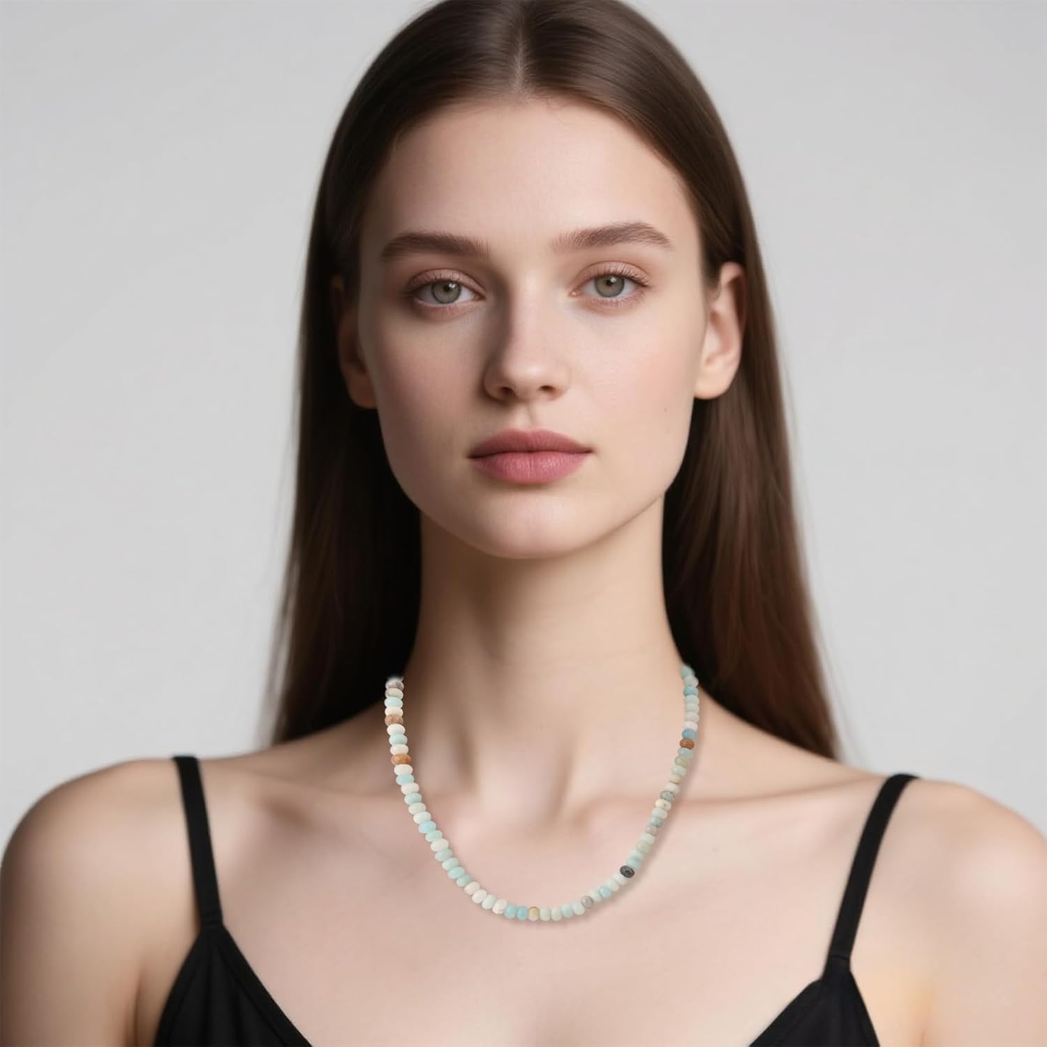 Beaded Gemstone Necklace for Women, Bohemian Colored Natural Stone Bead Necklaces Choker Decoration Summer Beach Jewelry - Image 5