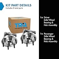 Vista 856 de TRQ Juego de 2 rodamientos de rueda trasera y conjunto de cubo con sensor ABS compatible con Ford Transit Connect 2014-2018