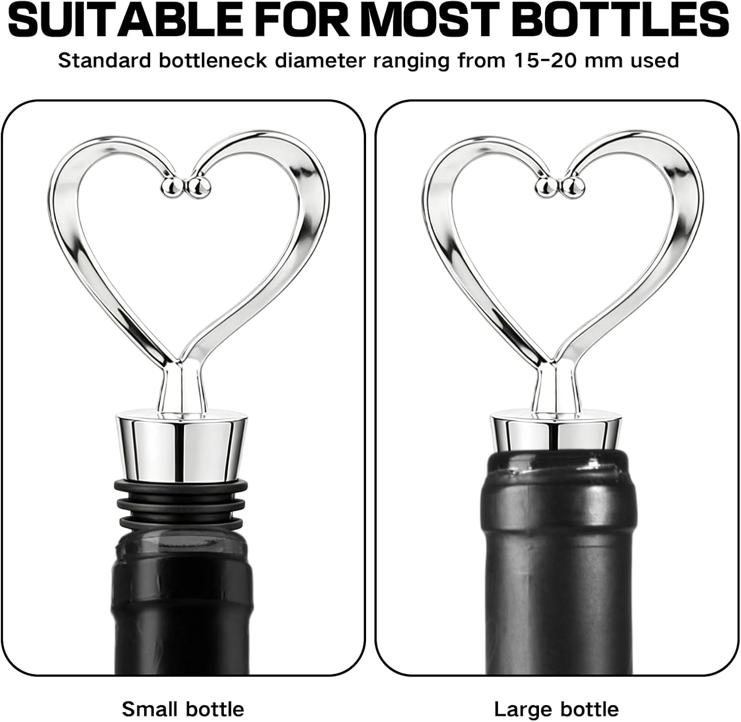 4 Pack Wine Stoppers, Reusable Leakproof Wine Corks with Silicone Seal, Universal Fit Wine Bottle Caps for Different Bottles, Wine Accessories to Keep Fresh, Ideal Gift for Home, Bar, Wedding, Party