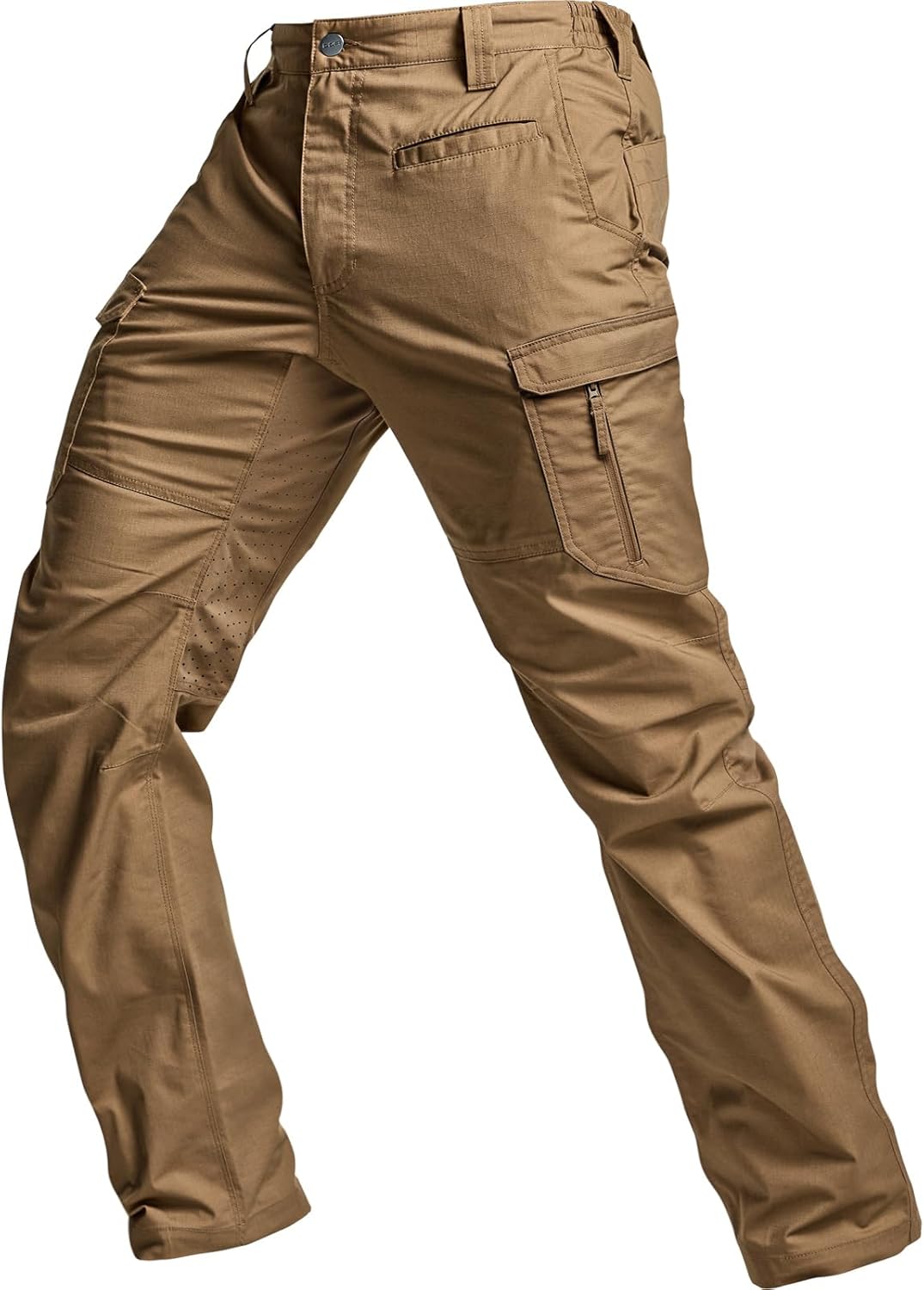 CQR Men's Utility Flex Cargo Pants, Classic-Fit Casual Stretch Work Pants, Water Resistant Lightweight Tactical Hiking Pants - Image 10