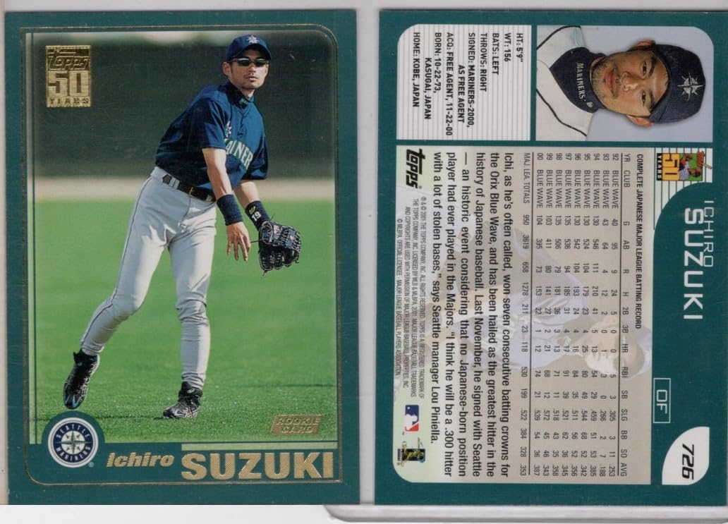 Amazon.com: Ichiro Suzuki Topps Rookie Baseball Card~~Seattle