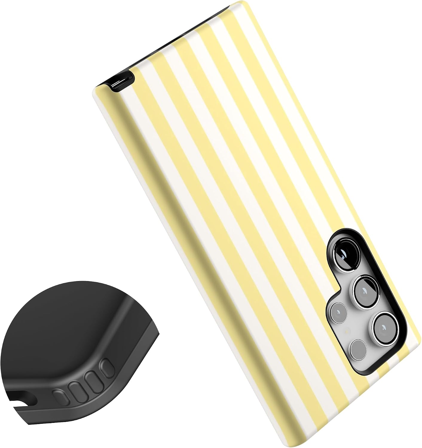 Casely Galaxy S24 Ultra Case | Butter Yellow Stripes | Sunday Best | Essential Slim Dual-Layer Protective Design