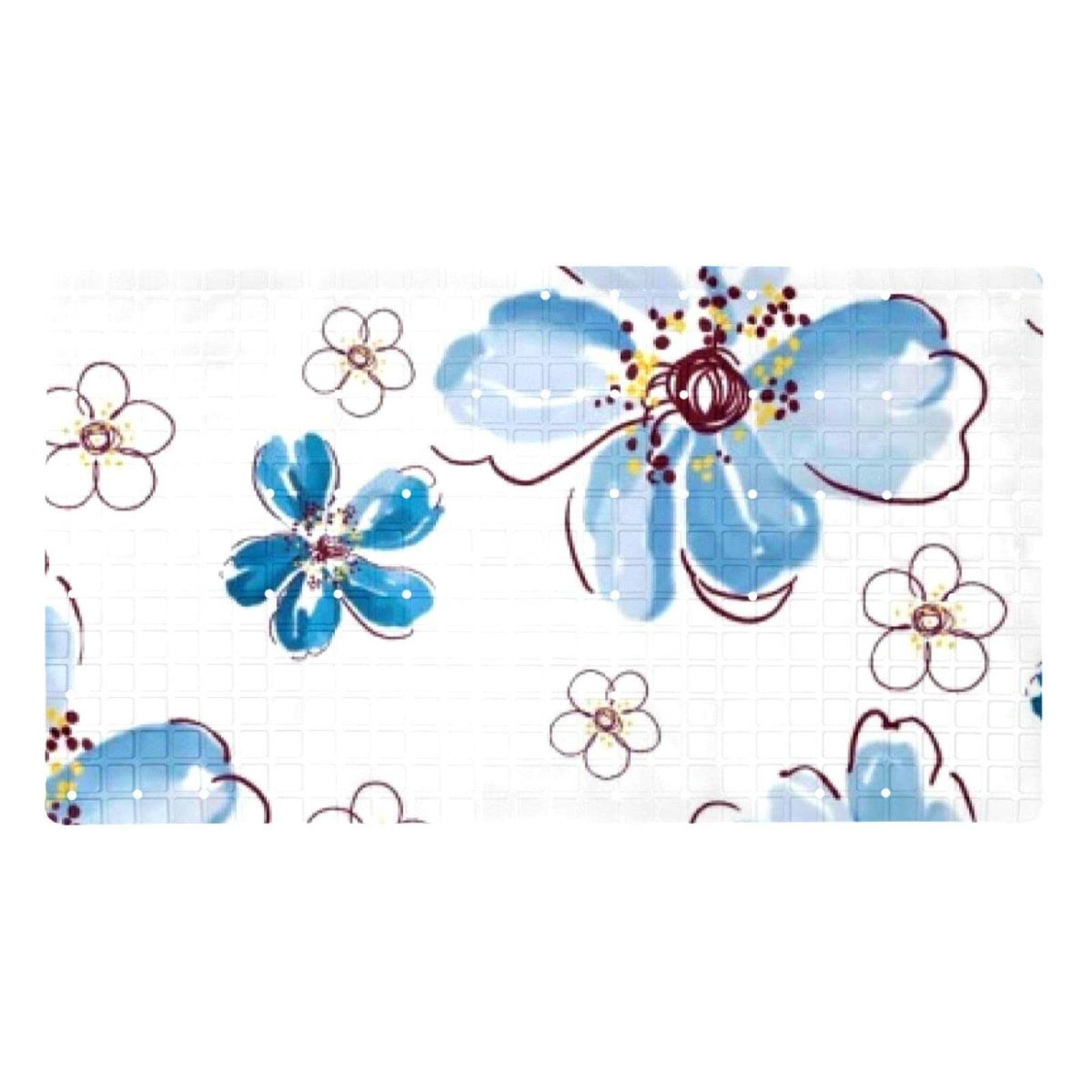 Protege a tus padres y bebés con la alfombrilla antideslizante de ducha azul con flor