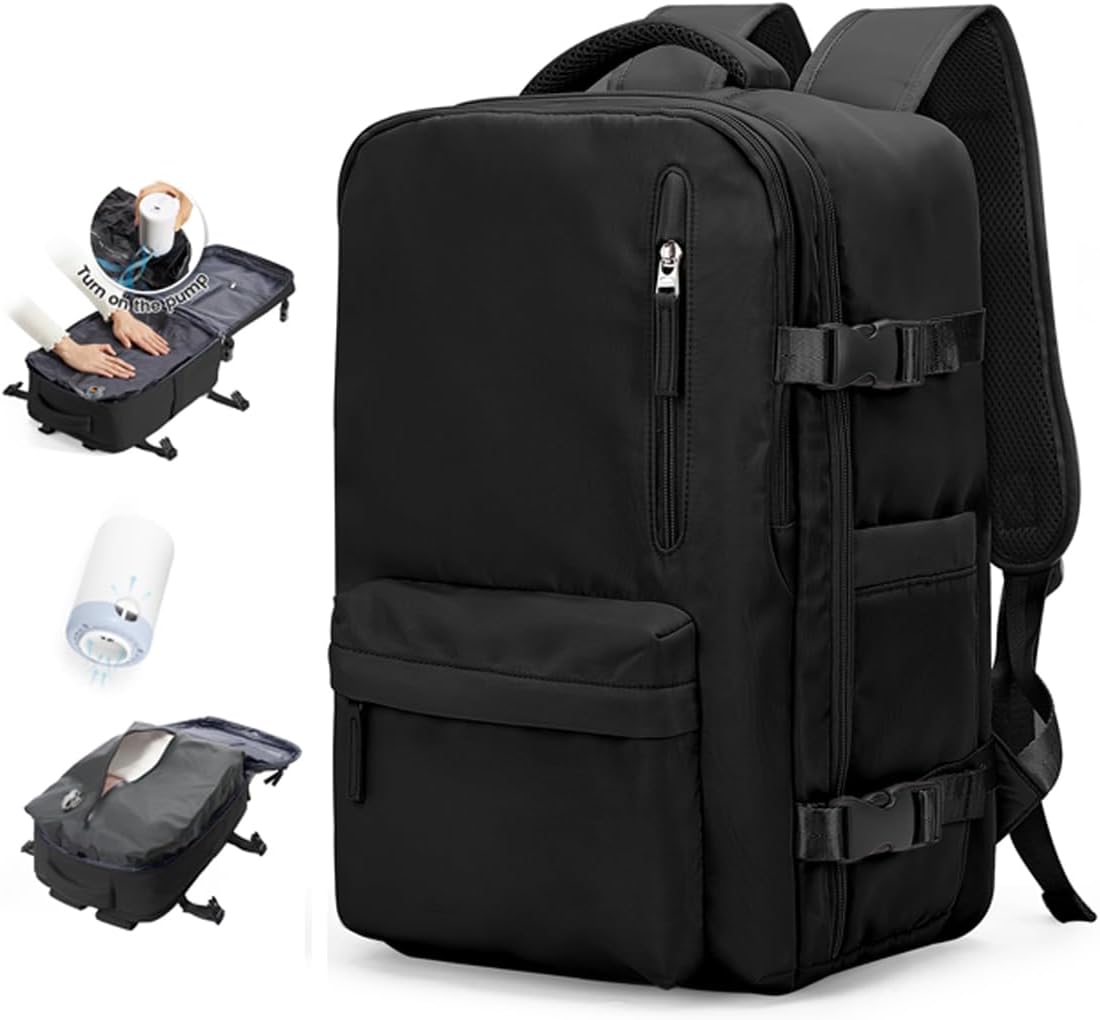 SZSYCN Vacuum Backpack Travel Bag With Pump Ryanair Cabin Bags Underseat Carry On Baggage with Compression System For Flights Waterproof Laptop Backpack With USB Port and Shoe Compartment SZSYCN Vacuum Backpack Travel Bag With Pump Ryanair Cabin Bags Underseat Carry On Baggage with Compression System For Flights Waterproof Laptop Backpack With USB Port and Shoe Compartment