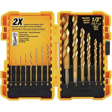 DEWALT 14-PIECE TITANIUM NITRIDE COATED DRILL BIT SET