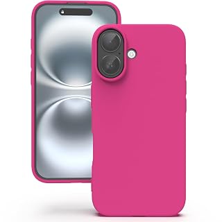 YATWIN Silicone Back Case for iPhone 16 Plus, Soft-Touch Phone Back Cover for Apple iPhone 16 Plus - Magenta
