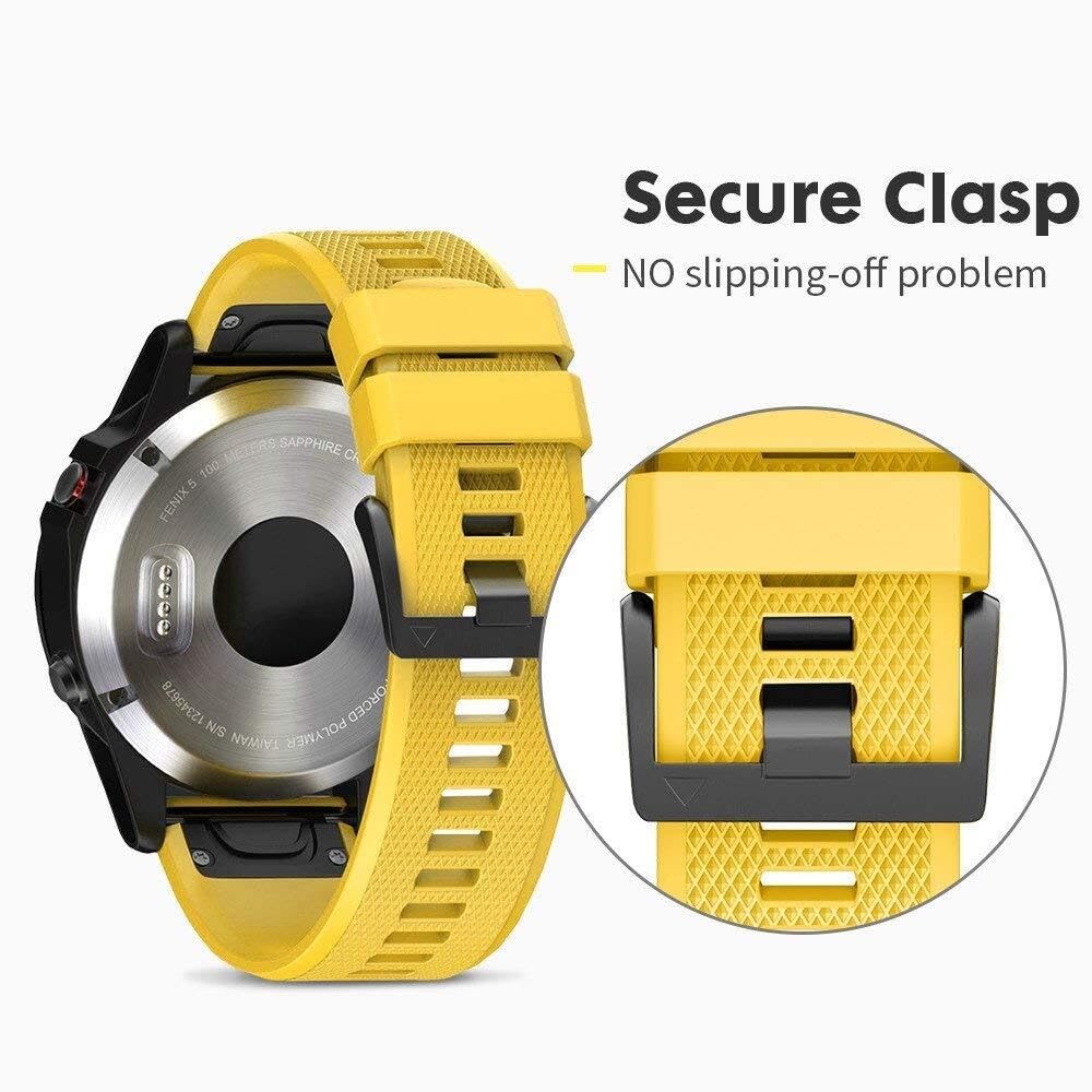 Pasek do zegarka Fenix 5 o szerokości 22 mm, miękki silikonowy pasek do zegarka Fenix 5 Plus, Fenix 6, Fenix 6 Pro, Fenix 7, exip, Forerunner 935, 945, Approach S60, Quatix 5, One Size, Agat