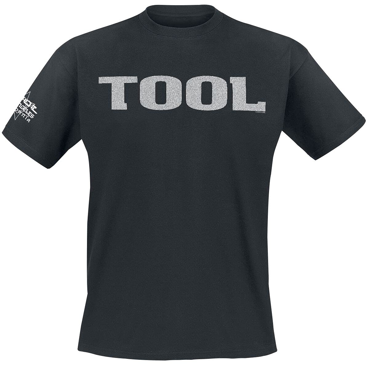 Tool Metallic Silver Logo Men T-Shirt Black L, 100% Cotton, Regular