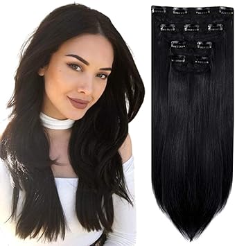 Hioffer 4pcs Clip In Thick Hair Extensions 18