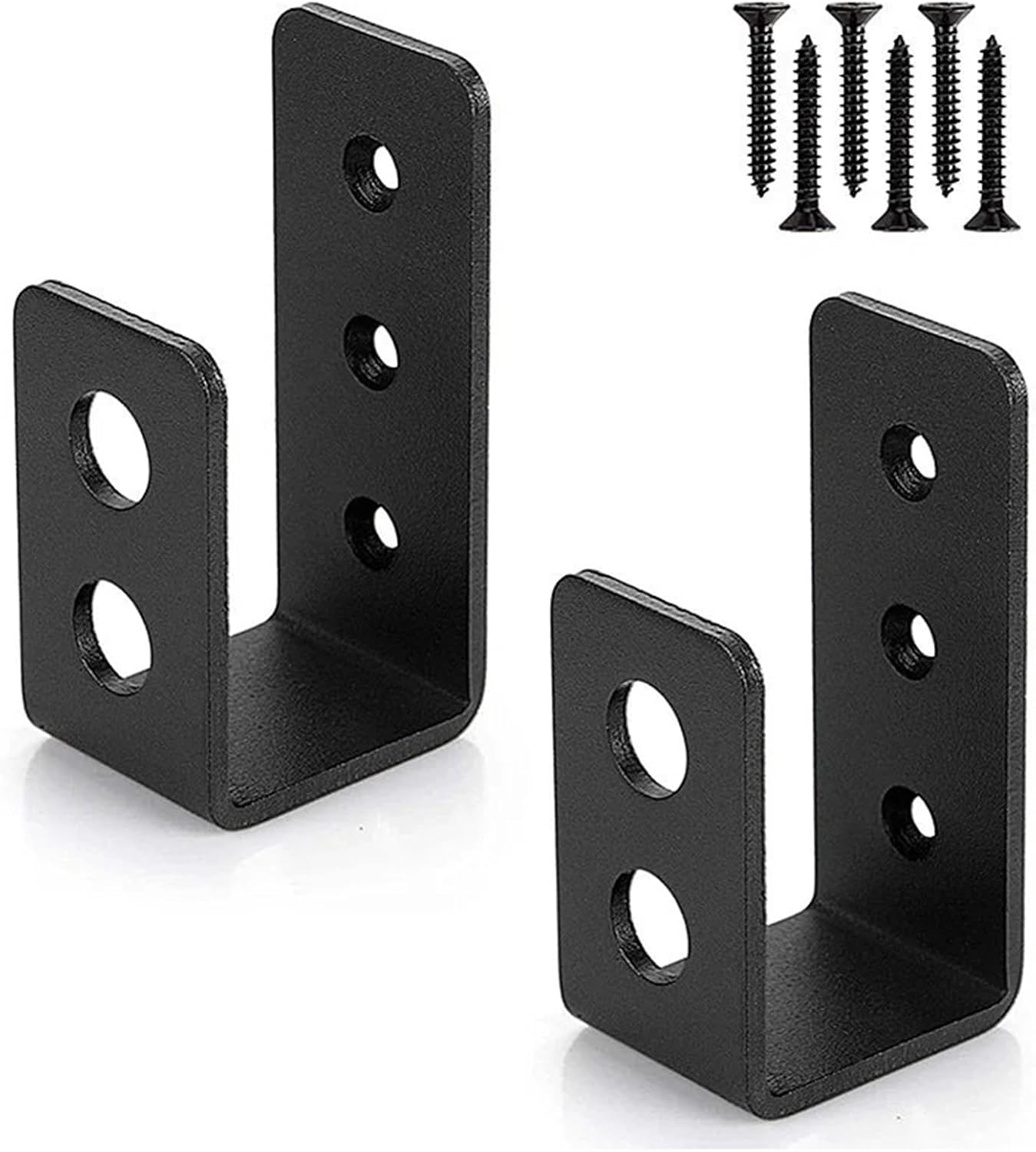 Door Barricade Brackets 2/4pcs Stainless Steel Shed Security Bar Door Brackets Barricades Clamps U Bracket Locks Supports for Home Barn Garage Gate for Home Security(4PCS)