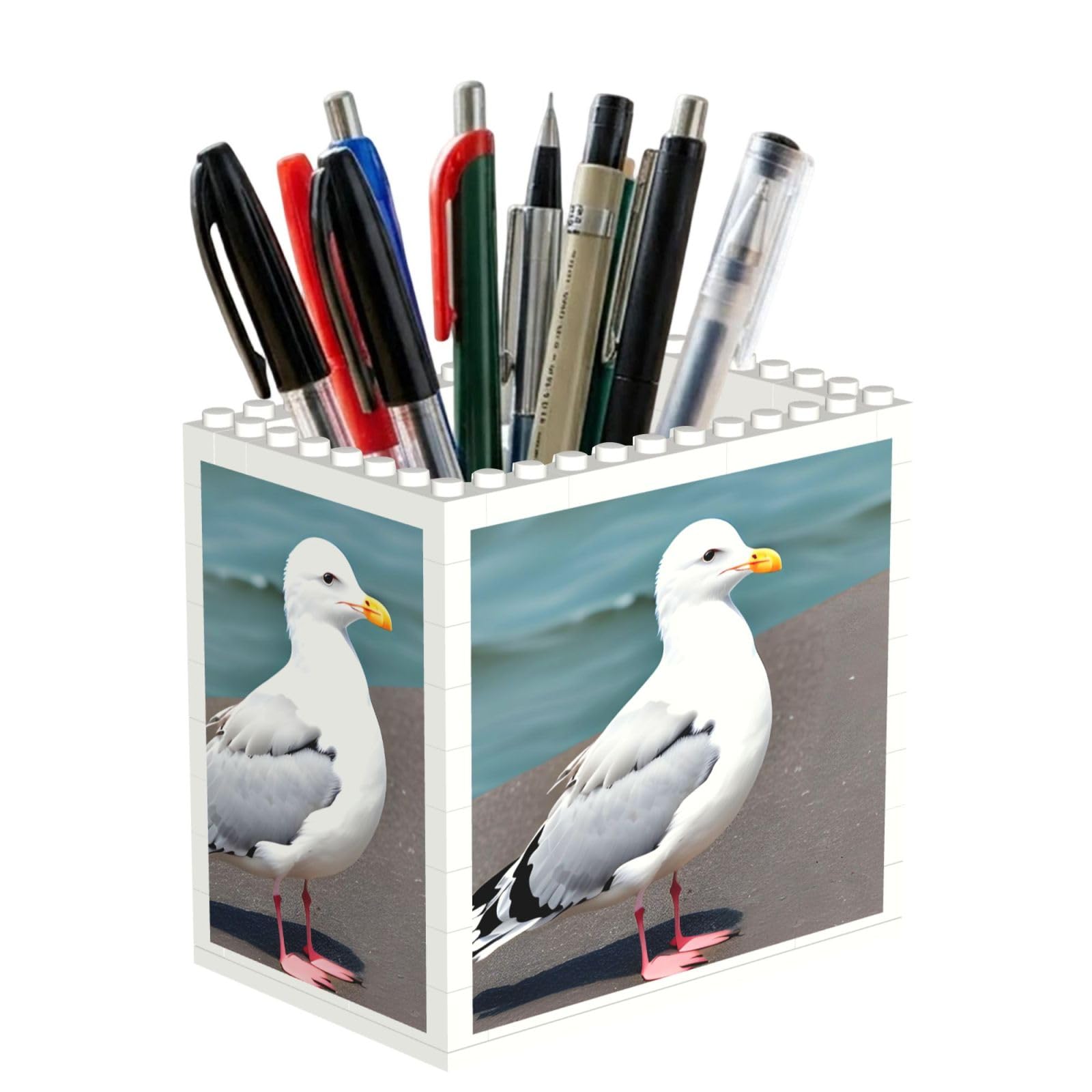 SXZVVBN Cute seagull Building Block Desk Tidy ABS Organiser