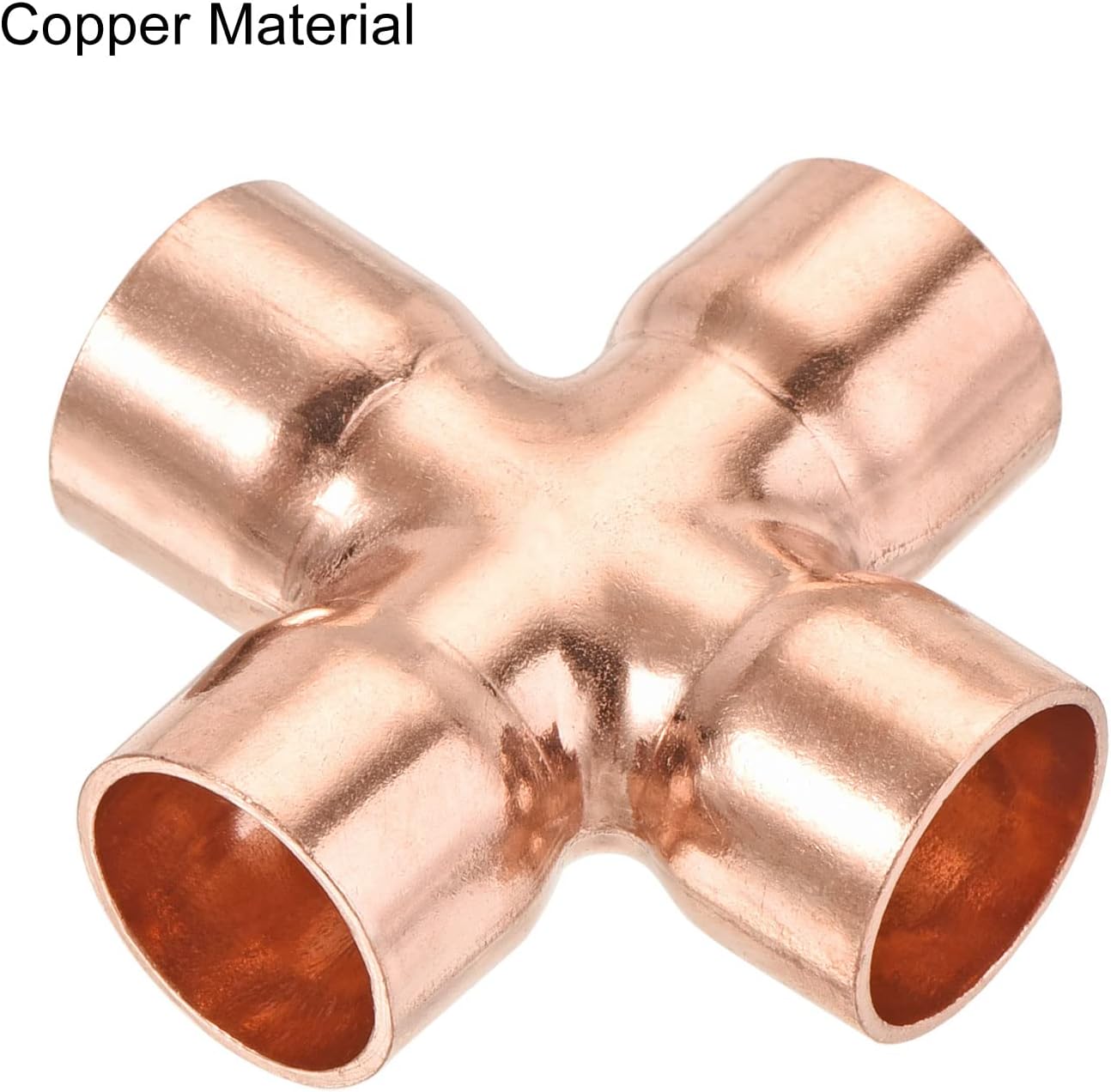 MECCANIXITY 16mm x 1mm 4 Ways Copper End Feed Equal Cross Pipe Fitting for HVAC (Pack of 2)