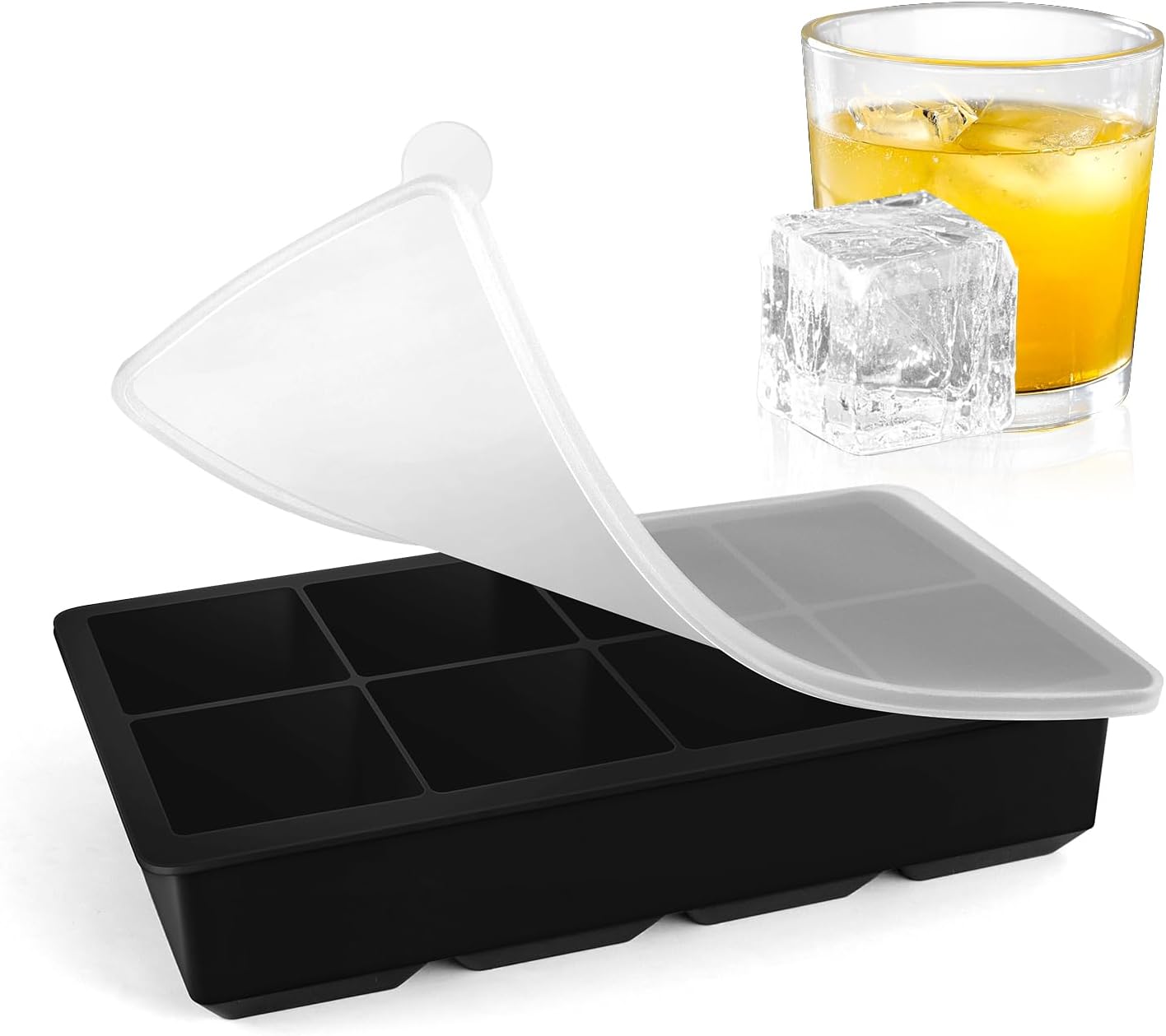 Molde para Hielo Grande con Tapa de Silicona 8 Cavidades miniatura 1