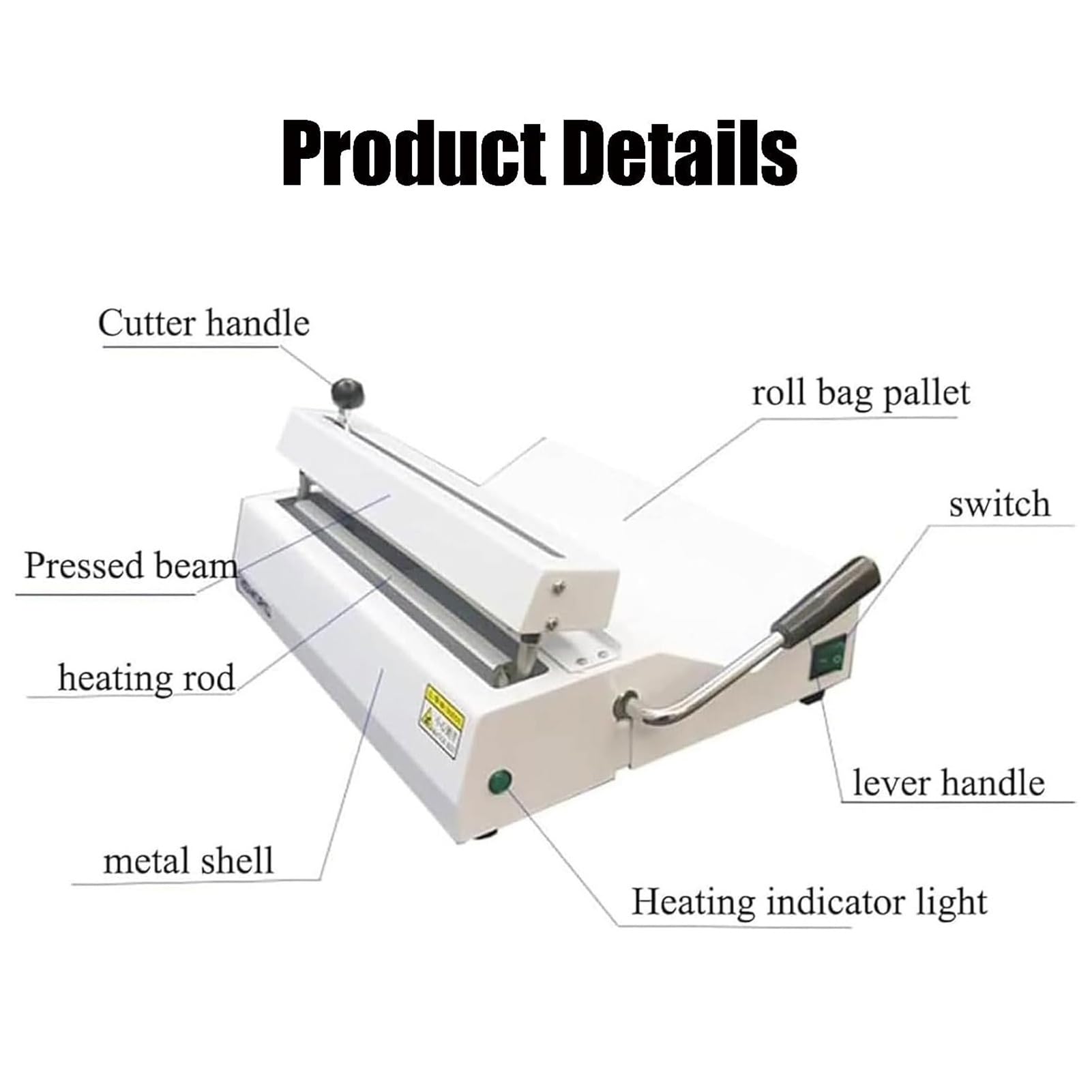 Máquina selladora para bolsas de esterilización, sellador térmico automático de 300 mm con temperatura ajustable de 0 a 300 °C, ideal para clínicas y laboratorios