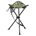 Portal Folding Camping Stool Portable Foldable Tripod Seat for Hiking Hunting Walking Fishing Travel Outdoors with Side Pockets Sturdy Steel Legs Support Up to 225 LBS