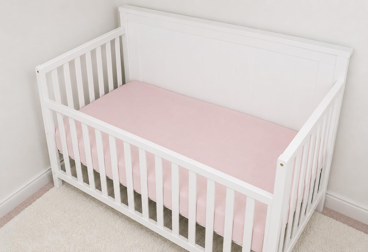American Baby Company Heavenly - Sábana Bajera Ajustable de felpilla Suave para Cuna estándar y colchones de niños pequeños, Color Rosa, para niñas, Paquete de 1 Unidad