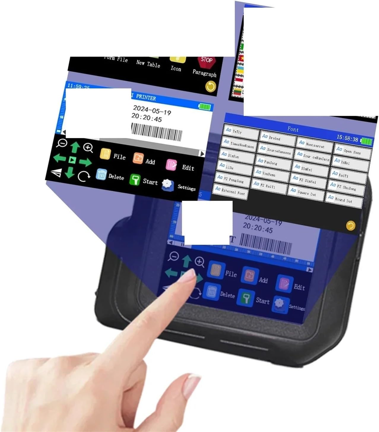 箔押し機、 0.5インチポータブルミニプリンタータッチスクリーンインクジェットプリンター有効期限QRバーコードラベル印刷機 、工芸品