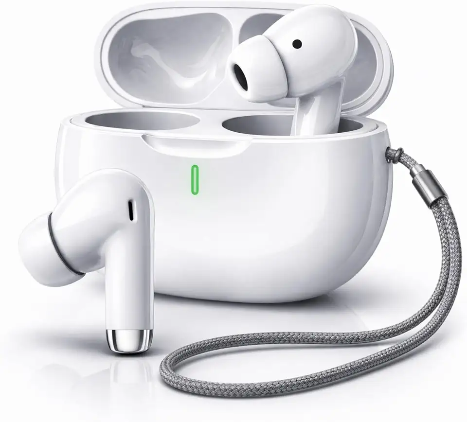 Fone de Ouvido Bluetooth 5.4 Sem Fio Intra Auricular com Microfone, Redução de Ruído, Controle Touch, Resistente à Água, Estojo Carregador USB-C, até 10h, Compatível com Todo Celular e Notebook