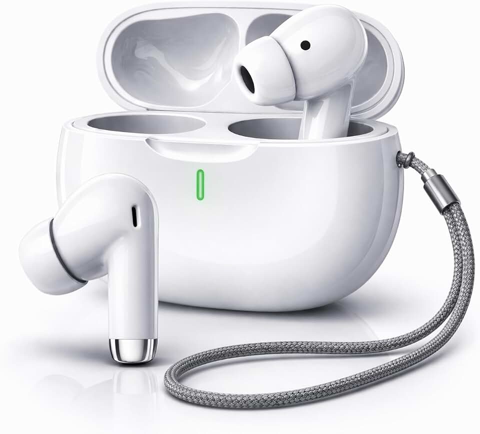 Fone de Ouvido Bluetooth 5.4 Sem Fio Intra Auricular com Microfone, Redução de Ruído, Controle Touch, Resistente à Água, Estojo Carregador USB-C, até 10h, Compatível com Todo Celular e Notebook