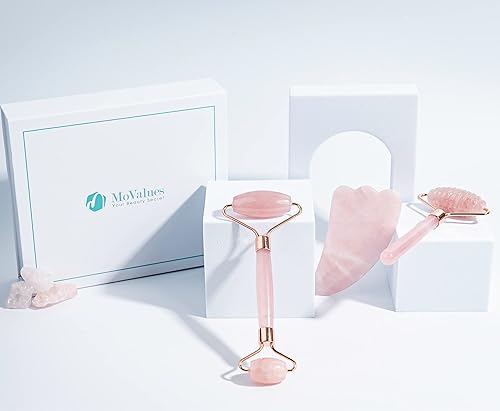 Miniatura 8 de Rodillo de Jade para cara y Gua Sha  Rodillo de cuarzo rosa para rostro  100 jade real  masajeador facial para arrugas antienvejecimiento  auténtico