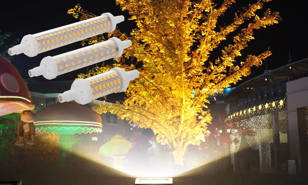fengyan Casa bombillas 4 piezas LED AC220V Cerámica de luz de inundación R7S J78 J118 J135 10-20W 2835 SMD Reemplaza la lámpara de halógeno 78 mm 118 mm 135 mm 1 0W 15W 20W Iluminación de maíz Familia